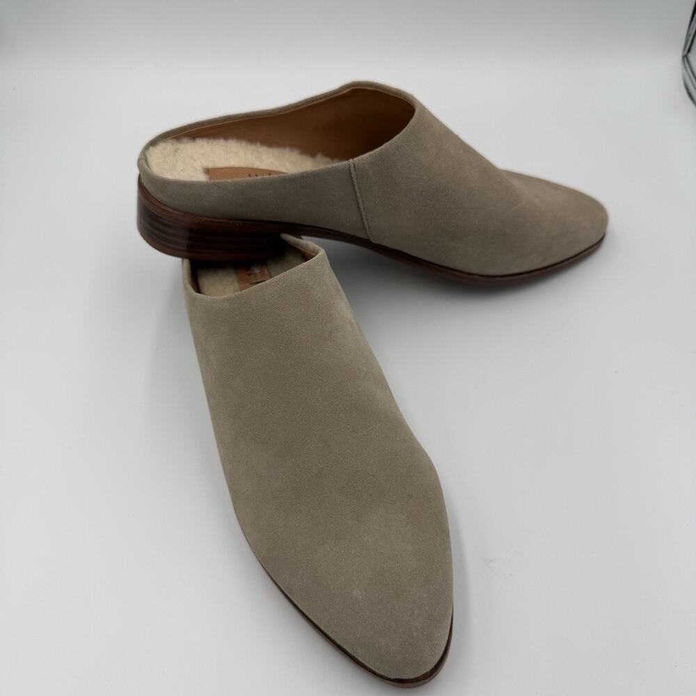 J.Jill Women’s Size 11 Tan Suede Shearling Lined Mule Clogs Spring Fall